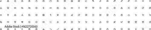 Editable stroke icon set financial business banking money currency investment shopping ecommerce chart icon set for web and mobile design and more vector icons