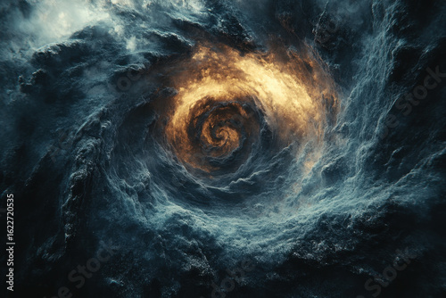 Large black hole in dark ocean.