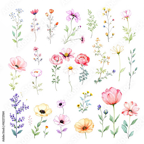 Wallpaper Mural Set vector illustration of a flower Torontodigital.ca