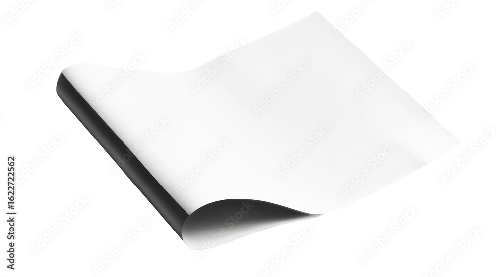 Glossy rolled paper with a smooth surface in a clean setting