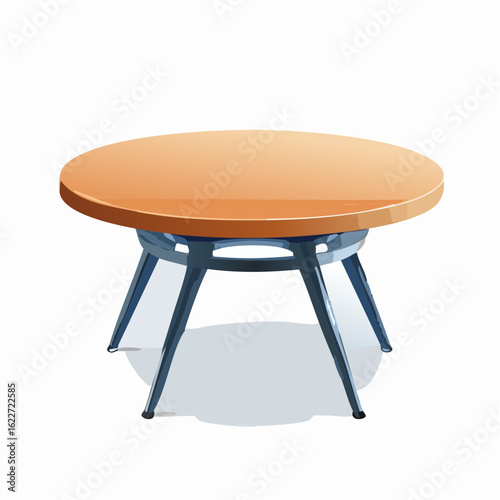  Runde Holz-Couchtisch mit filigranen Beinen