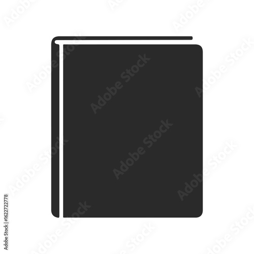 Minimalist black closed hardcover book with blank cover