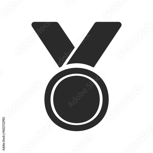 Black medal icon symbolizing achievement and excellence