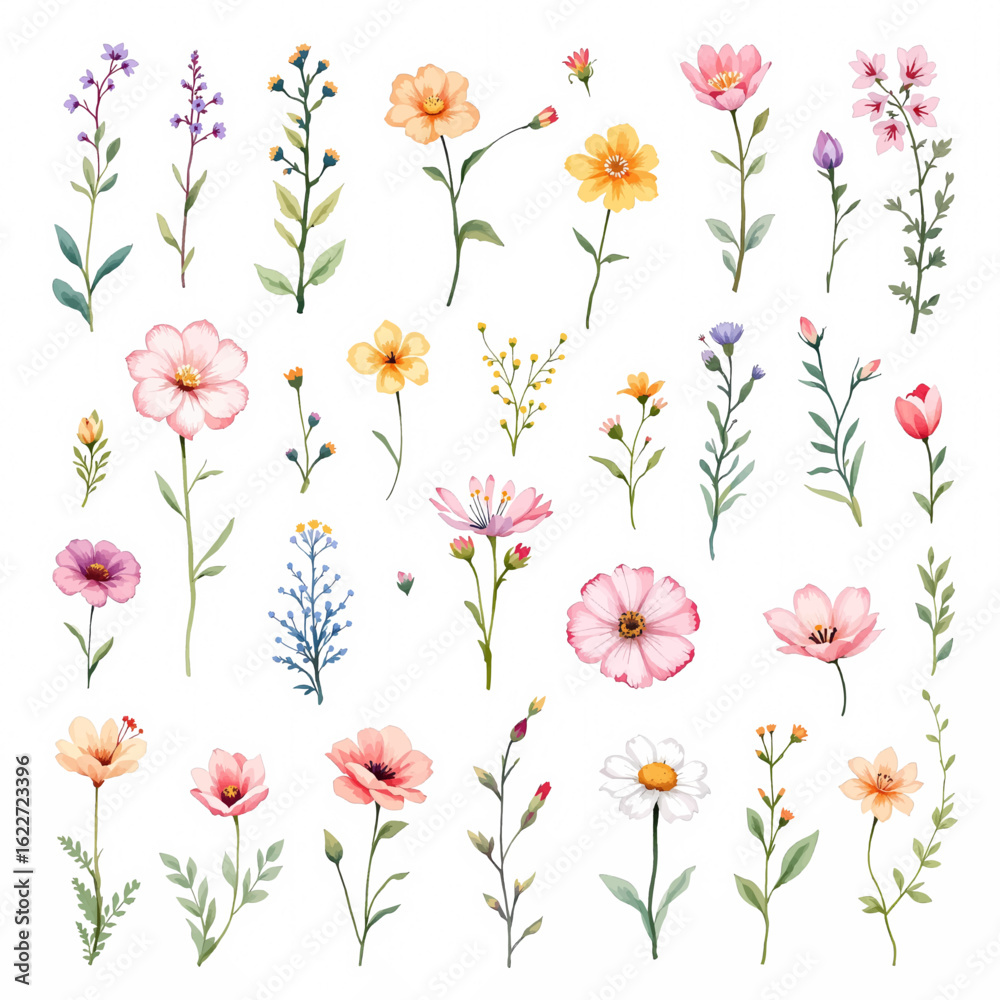 Obraz premium Seamless pattern with flowers, Flower art