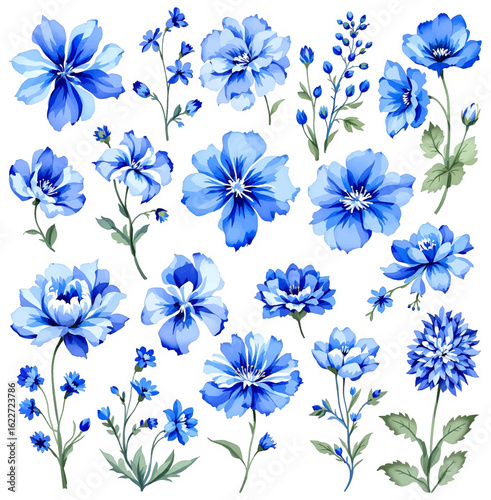 Wallpaper Mural blue flowers background Torontodigital.ca