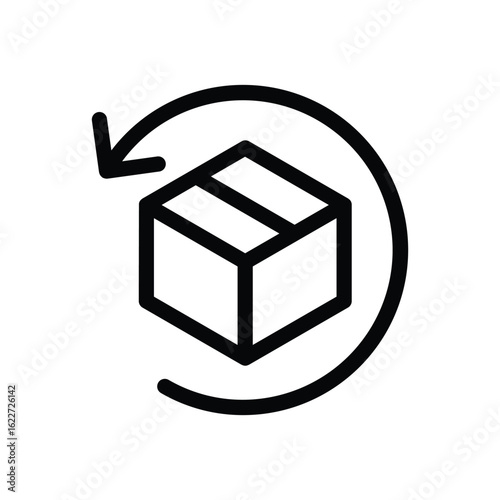 Free returns box icon line symbol
