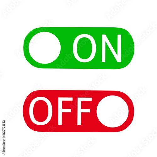on and off button vector on white background