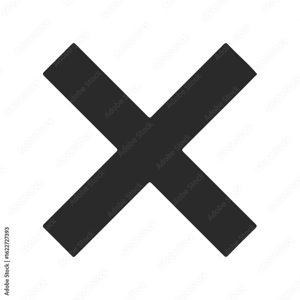 Fototapeta premium Minimalistic black cross symbol on white background
