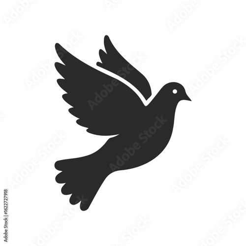 Wallpaper Mural Silhouette of a peaceful dove in flight with olive branch symbol Torontodigital.ca