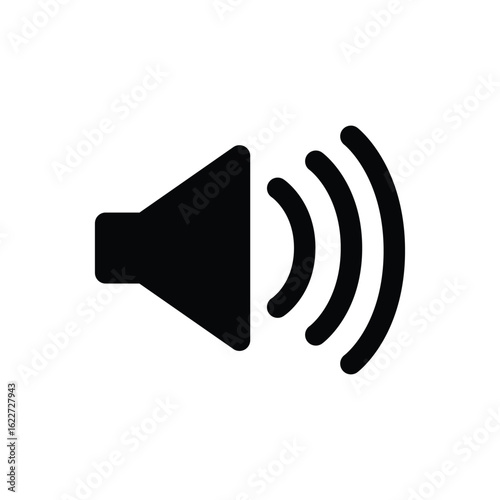 Speaker icon vector illustration volume control sign audio black