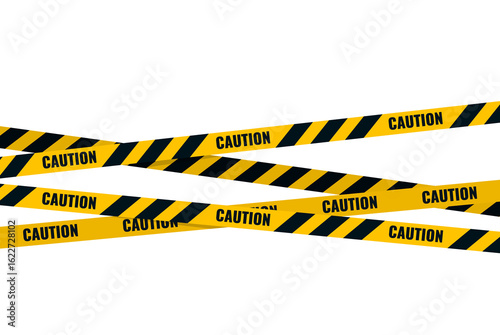Warning tapes. Yelow and black danger lines. PNG 