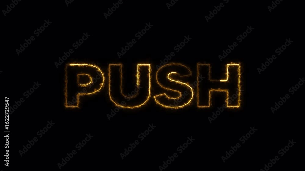 push neon modern text animation on black background
for app promotion, call-to-action visuals, and digital product motion graphics
