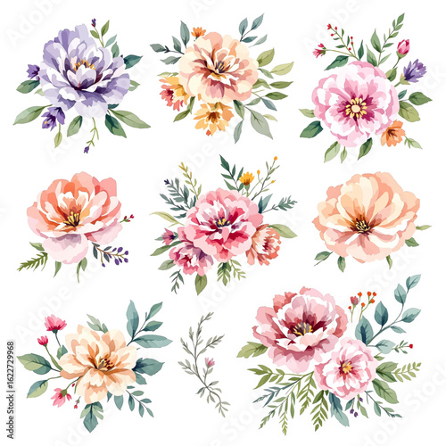 Wallpaper Mural Set of flowers Torontodigital.ca