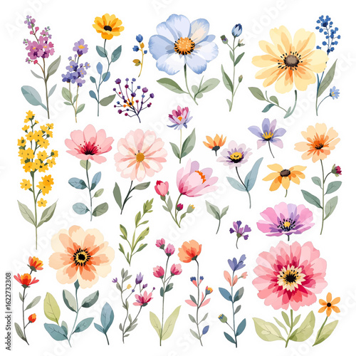 Spring floral Watercolor background