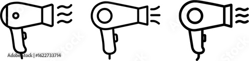 Hair dryer blow outline vector