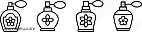 Perfume bottle fragrance outline vector