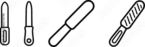 Nail file emery outline vector
