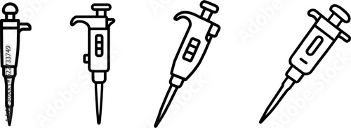 Laboratory pipette outline vector
