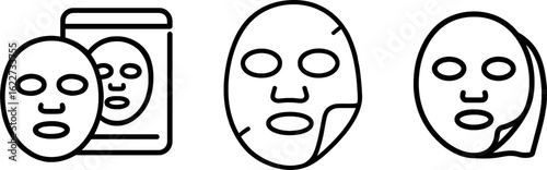 Facial mask sheet outline vector