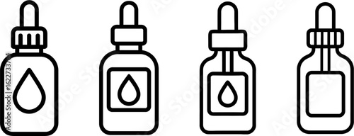 Serum dropper bottle outline vector