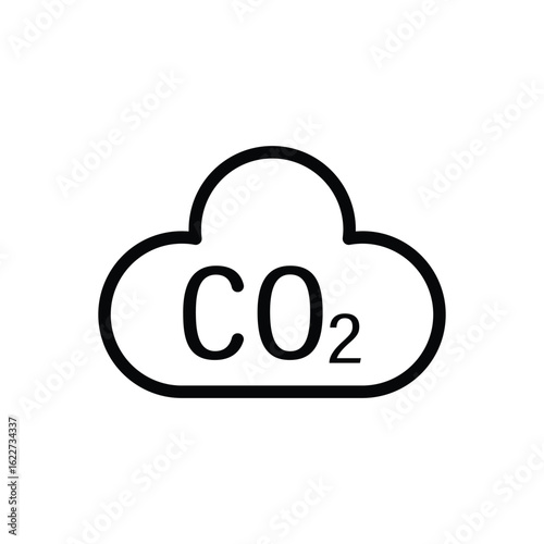 CO2 carbon dioxide emissions vector icon