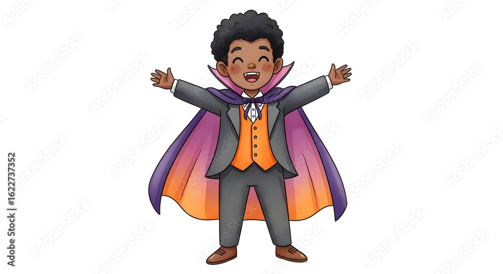 Fototapeta premium Adorable Little Vampire Halloween Costume Child