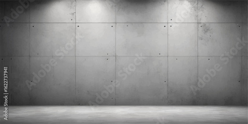 Concrete wall and floor in dark grunge interior with textured grey surface