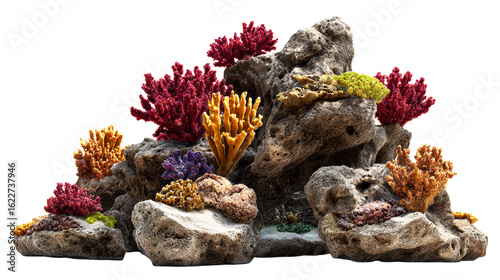 Fototapeta Naklejka Na Ścianę i Meble -  Colorful coral reef structure for aquariums with vibrant growth