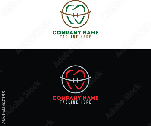 Dental Care Logo with Teeth and Braces