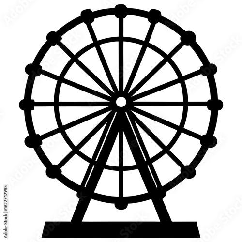 Ferris wheel silhouette black vector amusement park