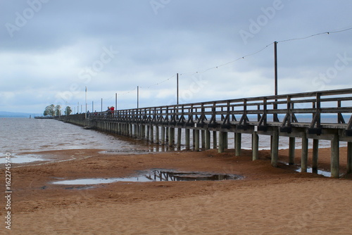 die lange Seebrücke in Rättvik, Schweden