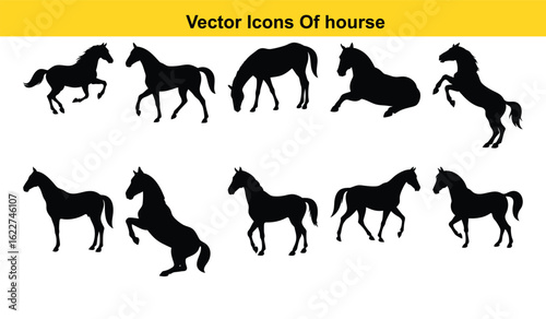 Elegant horse illustration with detailed mane and flowing tail perfect for equestrian themes