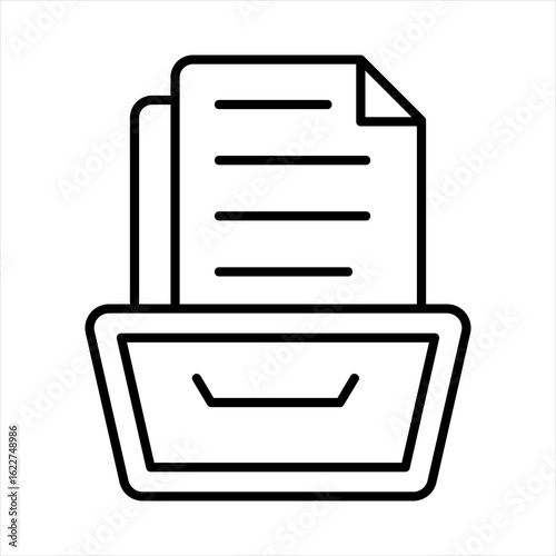 Record Keeping Outline Icon Vector Illustration