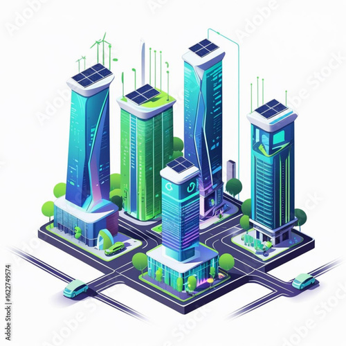 Experience the future of urban living with these stunning eco-friendly skyscrapers powered by solar energy and wind turbines, showcasing innovative architecture and sustainable city planning.