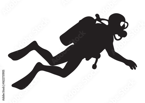 scuba diving logo silhouette vector, scuba driver vector logo silhouette design, scuba diver silhouette vector illustration, underwater scuba diving logo vector silhouette on white background