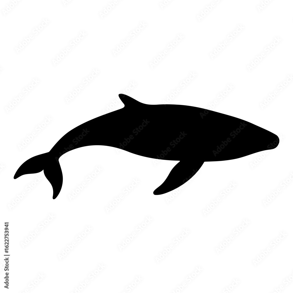 Obraz premium Whale silhouette normal view 1