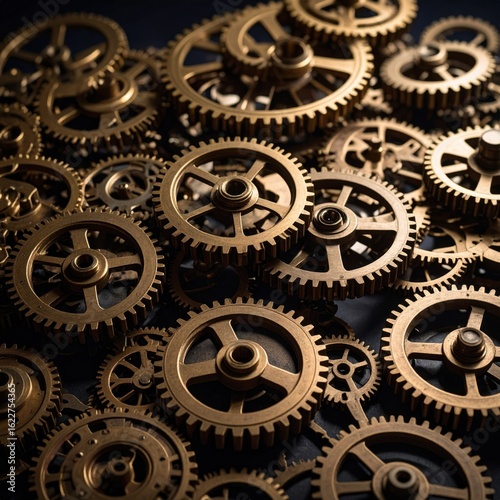 Wallpaper Mural Golden gears close-up Torontodigital.ca