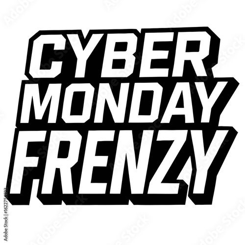 Minimalist Vector Icon with "Cyber Monday Frenzy" for E-commerce