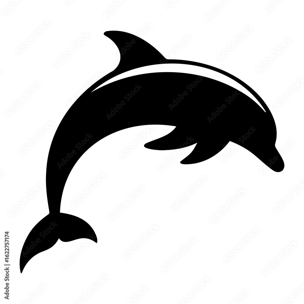 Obraz premium Dolphin silhouette twisting in the air 2