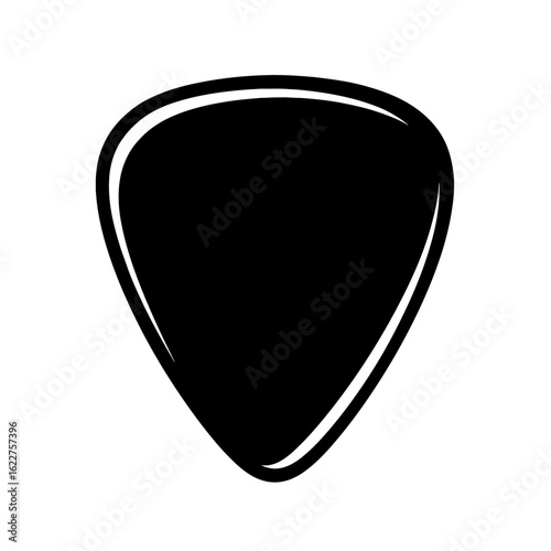 Minimalist Vector Icon of a Guitar Pick
