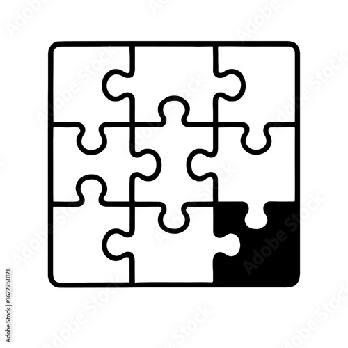Completed Puzzle with a Missing Piece, a Symbol of a Problem