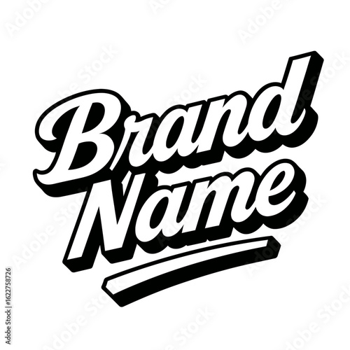 Dynamic "Brand Name" Typography - Bold Retro-Style Custom Logo