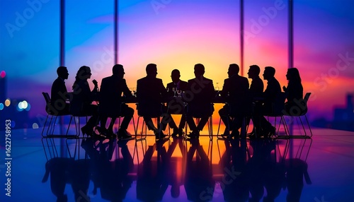 Business team having dinner