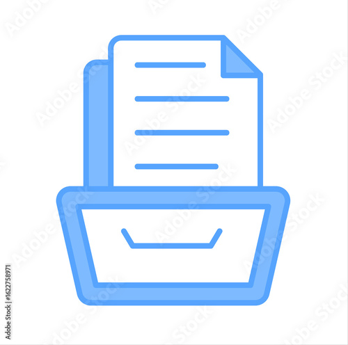 Record Keeping Blue Icon Vector Illustration