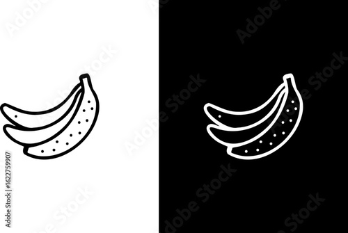 Banana fruit vector illustration fresh healthy food tropical outline drawing
