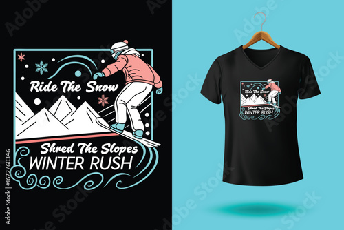 Set of Winter sport athlete silhouettes. Ski jumping, downhill, slalom, skiing emblems. Print design for t-shirt. Sport club emblems.