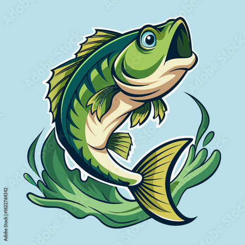 hunting fish vector illustration