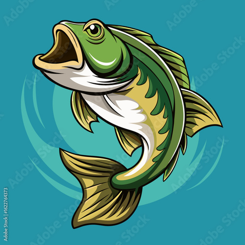 hunting fish vector illustration