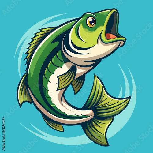 hunting fish vector illustration