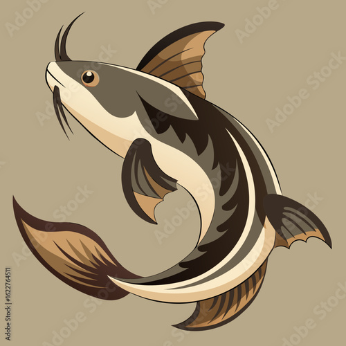hunting fish vector illustration